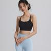 [Artículo en Liquidación] Sujetador Deportivo para Mujer con Tirantes, Diseño Sexy en la Espalda, Se Puede Usar por Fuera, con Almohadillas en el Pecho, para Yoga, Pilates y Fitness