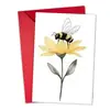 Em Estoque Cartão de Cumprimentos Flor de Abelha em Aquarela Belo Estilo Pintado à Mão Tema Natural Cartão em Branco com Conjunto de Envelope