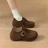 Zapatos de mujer estilo Birkenstock, retro, de suela gruesa, que aumentan la altura, totalmente cerrados, mocasines sin cordones, nueva colección de otoño 2026