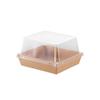 Caja Sándwich nieve Mei Niang hilo de carne seca concha pequeña papel transparente caja de plástico pastelería occidental pastel pan caja para hornear mayoreo