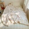 Linda Manta Casual de Cachemira de Leche de Terciopelo, Otoño e Invierno Espesada de Terciopelo Coral, Manta para Sofá, Manta para Siesta para Niña