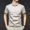 Camisetas Polo Personalizadas de Manga Curta para Homens com Impressão de Logotipo, Camisetas Masculinas de Manga Curta Colarinho Casual de Negócios para Meia-Idade em Seda