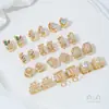 Pendientes de Hoja de Rosa Rellenos de Oro de 14K, Gama Alta, Lujo Accesible, Nicho, Pendientes de Gama Alta, Nuevos Broches de Oreja con Micro-Adornos, Anillos Lisos
