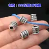 Plata pura s999 Moneda de Cobre Retro Agujero Grande Cuentas Separadas Cuentas Cubo Cuerda Trenzada para la Mano Pulsera Collar Accesorios DIY Hechos a Mano