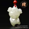 Novo Pingente do Zodíaco de Jade Afegão Desenho Animado 3D Azul e Branco 12 Signos do Zodíaco Pingente de Jade Modelo de Bem-Estar ao Vivo