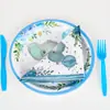 Nuevo Tema de Elefante Azul Set de Vajilla Azul para Fiesta Bebé Decoración de Bebé Plato de Papel Desechable Vaso de Papel Papel