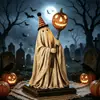 Producto nuevo transfronterizo Linterna de Bruja de Calabaza Figura de madera palo de calabaza adorno de fantasma vintage
