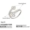 Anillo de Acero Inoxidable Chapado en Oro para Mujer, Estilo INS, Anillo de Dedo Índice de Alta Gama, Corazón Cruzado, Trébol de Cuatro Hojas, Completamente con Circonita