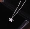 Collar con Colgante Doble de Estrella de Plata de Ley S925 con Circonita Completa para Mujer, Diseño de Nicho Simple de Estrella de Cinco Puntas, Cadena para Clavícula de Moda Versátil