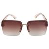 Nuevas gafas de sol de alta calidad sin montura con borde cortado a prueba de rayos UV moda gafas de montura grande gafas de sol cuadradas personalizadas al por mayor