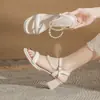 Sandalias de Plataforma con Tacón Alto Impermeables Jin Gang CG5505 2024 Nuevo Verano Tacón Grueso Moda Zapatos de Mujer con Tacón Grueso con Hebilla