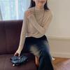 Ropa de Novia Pequeña Suerte Otoño e Invierno 2025 Nuevo Elástico Delgado Estilo Coreano Manga Larga Cuello Semitortuga Camiseta Básica de Temperamento para Mujer