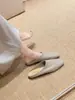 ¡En stock, se envía al instante! Uva Mamá Mismo Estilo Casual Versátil Punta Cuadrada Sin Cordones Suave Cómodo Mula Medias Zapatillas