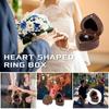 Juego de Anillos de Boda en Forma de Corazón de Nogal Negro Transfronterizo Empaque de Almacenamiento Caja de Regalo Empaque de Almacenamiento de Anillos para el Día de San Valentín Caja de Regalo