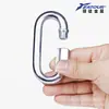 Mosquetón de hierro galvanizado para exteriores, anillo de conexión con forma de pista de carreras, conector de cadena, hebilla de seguridad, hebilla de pista personalizada