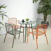 Juego de Mesa y Sillas de Hierro Forjado para Exteriores de Tres Piezas para Patio al Aire Libre Cafetería Simple Tienda de Té Balcón Mesa y Sillas de Té