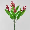 Atacado Fruta Artificial de 5 Cabeças Cacho de Frutas de Natal Espuma de PVC Fruta da Fortuna Fruta Auspiciosa Flor Artificial Decoração Adereços