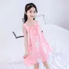 Vestido de Verano de Seda Helada para Niñas, Camisón de Tirantes sin Mangas para Niños, Vestido de Princesa de Verano para Niñas, Vestido de Casa para Niños Mayores