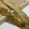 Fita de renda com lantejoulas elástica, elástico com miçangas, acessórios para fantasias de dança e cortinas, renda de algodão feita à mão para DIY
