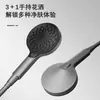 Set de Ducha de Masaje con Cabezal de Lluvia de Cobre a Presión, Pistola Rociadora de Hombro Minimalista, Cabezal de Ducha Blanco y Gris Cañón