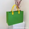 Bolsas de fieltro de alta gama con bloques de color, para compras, con impresión de logotipo, regalos promocionales corporativos, bolsas de recuerdo al por mayor