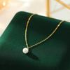 Colar de pérolas francesas pequenas de prata esterlina 925, leve, luxuoso, elegante, com contas, simples, combinando, corrente de clavícula, novo estilo, mais vendido