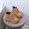 Botas Martin Nuevas para Niños Otoño/Invierno 2026, Botas Amarillas de Cuero de Suela Suave para Niños, Botines Bajos para Niños, Zapatos para Niñas