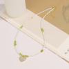 Nuevo Collar de Perlas Chinas Shijia de Imitación de 2 mm para Mujer, Versátil, de Alta Gama, con Colgante de Concha de Olivina de Caracol Herradura