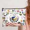 Bolsa de cosméticos de grande capacidade multifuncional bolsa de presente bolsa de doces com letra de desenho animado bolsa de armazenamento com letra impressa bolsa de tecido de poliéster