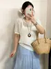 Camiseta de Punto Fina con Cuello Redondo para Mujer Talla Grande Camisa Casual Estilo Verano 2026 para Mujeres con Curvas Camiseta de Manga Corta Ropa de Abrigo