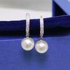 Brincos femininos banhados a prata estilo coreano, brincos de pérolas doces estilo japonês e coreano, brincos curtos simples, entrega de uma peça