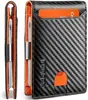 Carteira Masculina Ultra Fina Personalizada Fibra de Carbono Clip para Dólar Americano Blindagem RFID Dobrável Clip para Dinheiro