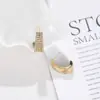 Pendientes Retro en Forma de C con Circonitas Completas Estilo Europeo y Americano, Pendientes de Moda y Elegantes, Pendientes con Cierre de Plata de Ley 925, Lujo Accesible y Sensación de Alta Gama