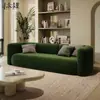 Salón de Belleza, Tienda de Ropa, Apartamento, Alojamiento Familiar, Sala de Estar, Sofá de Tela Verde Oscuro, Sofá Recto Minimalista Moderno para Apartamento Pequeño