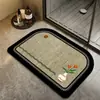 Tapete de chão para banheiro, absorvente de água, antiderrapante, de terra de diatomáceas, macio, tapete de pé oval para lavatório, tapete de entrada de vaso sanitário