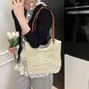 Bolso de mano tejido grueso de gran capacidad con diseño calado, estilo casual para mujer, bolso de hombro versátil, nuevo bolso de axila