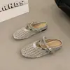 Tamancos Femininos de Verão para Exterior 2026 Novos Sandálias Birkenstock Vazadas de Malha Trançada Vintage Chinelos de Solado Grosso