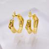 Pendientes de aro plegados para mujer, estilo francés ins, viento frío, pendientes de la Puerta Este, latón chapado en 18k, pendientes europeos y americanos, venta al por mayor
