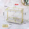 Tocador de Lujo Ligero Estante de Almacenamiento de Cosméticos Lavabo de Baño Inodoro Tocador Almacenamiento de Doble Capa de Escritorio de Lujo Ligero