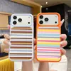 O Macaron Mais Vendido da América do Norte com Listras Coloridas Capa de Celular Amigável à Pele para iPhone 17 Capa de Silicone Líquido para Apple 18Pro