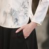 Traje Tang de manga larga para madre joven nuevo de primavera y otoño 2024, camiseta tipo cheongsam con cuello mao chino mejorado para mujer