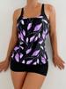 Traje de Baño Dividido de Talla Grande para Comercio Exterior 2025 Aliexpress Europeo y Americano Amazon Sexy Mujer Gorda Bóxer Estampado Retro