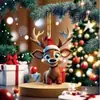 Decoração de Natal com Desenho Animado 2D de Veado Popular Transfronteiriça Plana de Acrílico Conjunto de Decorações Festivas