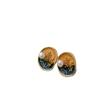 Pendientes Estilo Retro Francés Monet Impresión del Atardecer Esmalte Glaseado Goteante Pintura al Óleo Pendientes de Perla de Agua Dulce Pin de Plata 925