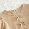 Traje de Niña Otoño 2025 Venta Caliente de Comercio Exterior Sudadera de Cuello Redondo Rayada para Niña Conjunto de Dos Piezas con Top de Manga Larga y Pantalones