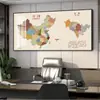 Mapa de China Provincia Mural con Marco Mapa del Mundo Pintura Mural Elegante Moderna Accesible Lujo Sala de Estar Oficina Decoración Pintura