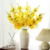Flores artificiais transfronteiriças 6 gladíolos decoração de casamento em estoque vendas arranjo de flores decoração de casa adereços de fotografia atacado