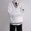 Suéter de Punto con Cuello Alto en V de Moda para Hombre y Mujer, Chaleco Suéter sin Mangas de Color Sólido Simple Estilo Universitario