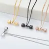 Colgante de Barra y Mancuernas de Acero de Titanio Europeo y Americano Collar Deportivo de Levantamiento de Pesas para Pareja Joyería Directo del Fabricante