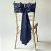 Tela para respaldo de silla de satén de imitación al por mayor de fábrica, cinta de satén específica para hotel, lazo de banderola floral para respaldo de silla de banquete de bodas